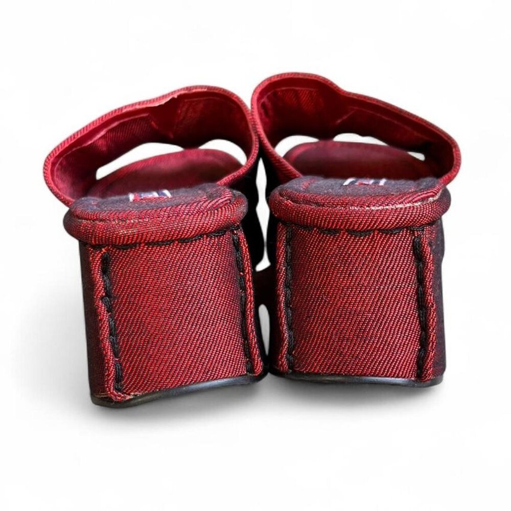 Baker’s Y2k Red Satin Chunky Platform Slides. Nev… - image 5